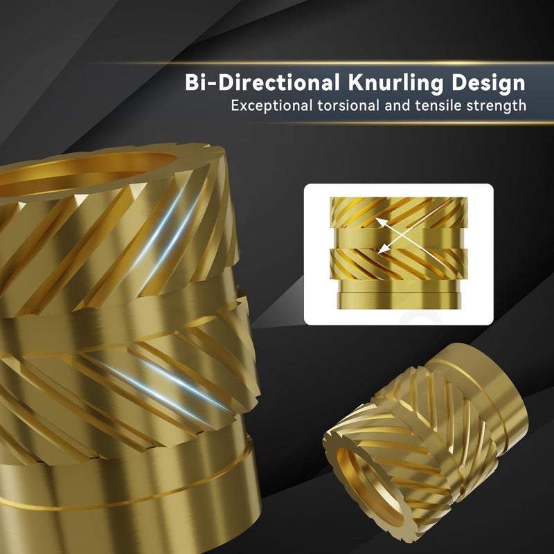 DACKZZM M3 Heat Set Insert, Threaded Inserts for Plastic and 3D Printing (100 Pieces), Brass Metric Knurled Nuts - Insert by Heat into Plastic Parts - Image 2